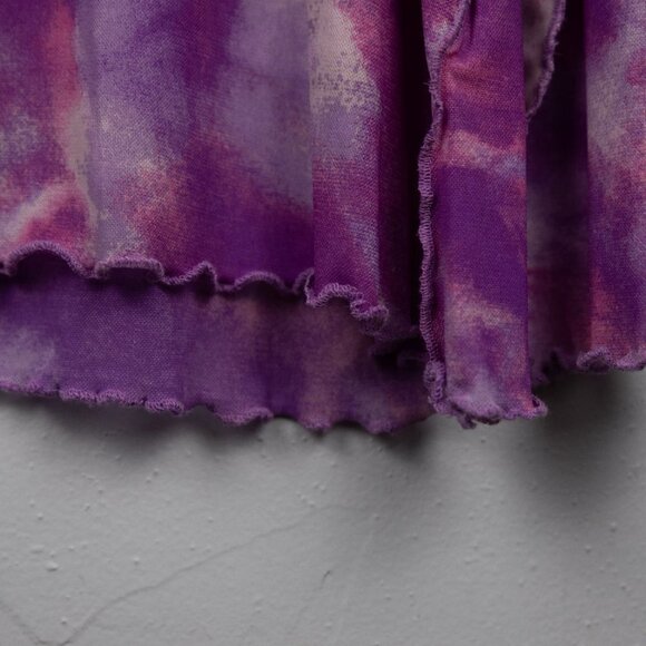 Lori Goldstien LOGO layers purple tie dye long sleeve shirt-M - Picture 3 of 5